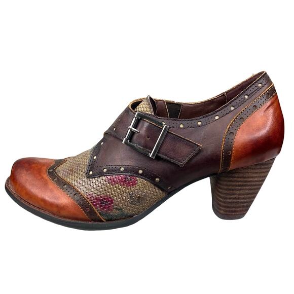 L’artiste X Spring Step Women’s Renaissance Brown Buckle Clog Size 39 US 8.5 - Picture 3 of 12